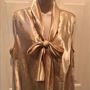 Plus Size 2X Gold Sleeveless Tie Top